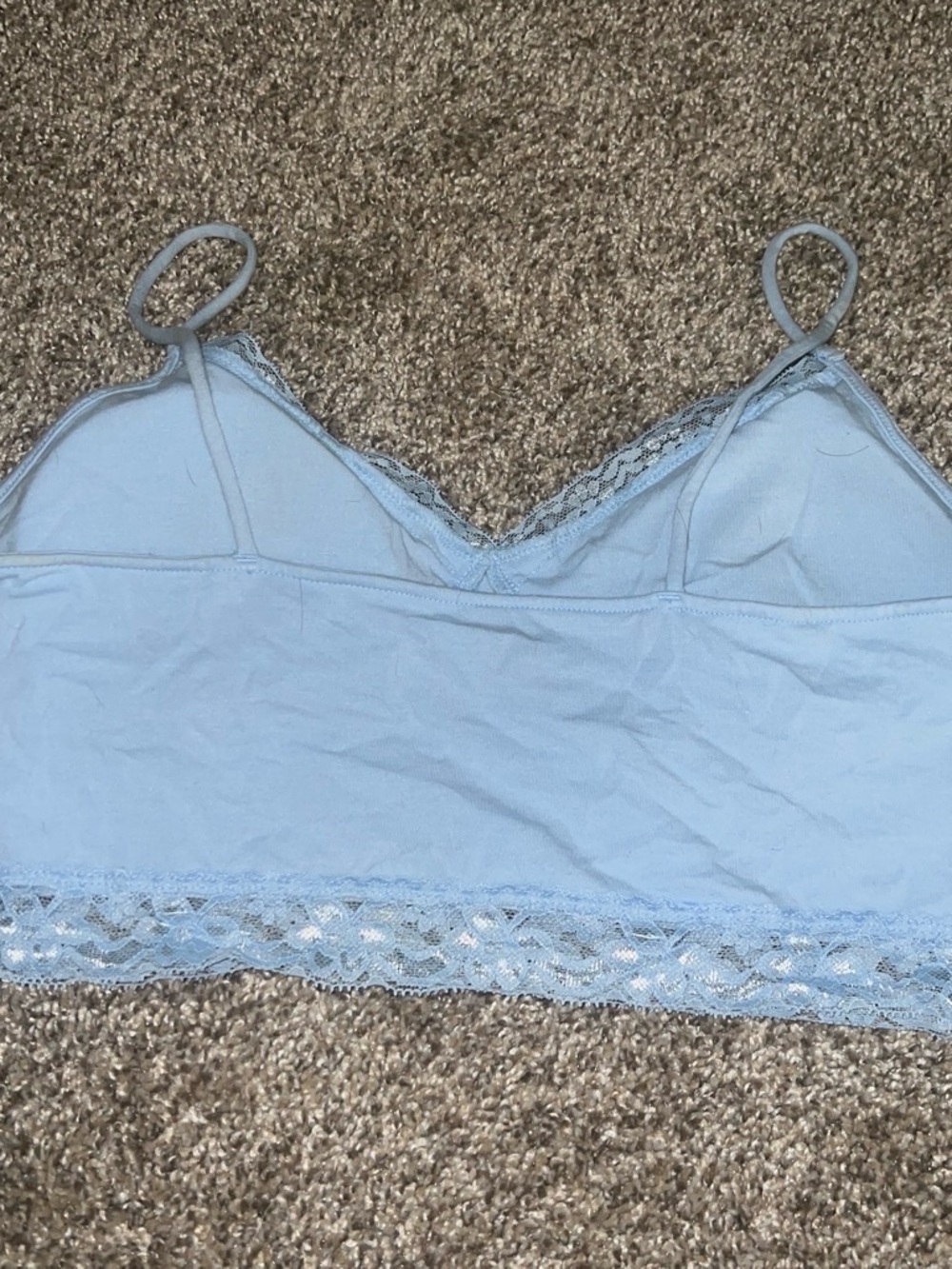 No Boundaries Light Blue Lace-Trim Bralette - Picture 2 of 3